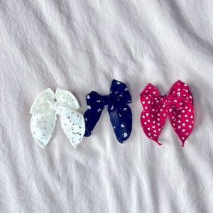 3 NEW Little Poppy Co Clip Bows Toddler Baby Girl Hair Accessories Bow Clips